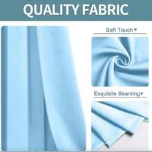 Juego de Cortinas Azul Cielo Modernas con Ollaos para Barra - Azul - Ver 4