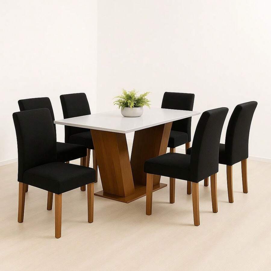 Chair Cover Kit With 6 Units For Dining Room Kitchen Pantry Gel Mesh Super Offer - Negro - Ver 1
