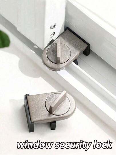 1/2pcs Aluminum Lock For Sliding Doors And Windows, With Anti-Pinch, Anti-Theft, And Anti-Drop Functions