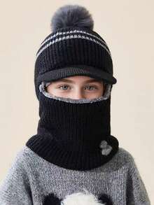 1 Stück Kinder Ohrenklappenmütze, dick und warm gestrickter Winterbeanie für Jungen und Mädchen, geeignet für den täglichen Gebrauch, Outdoor, Schnee, Alter 3-8