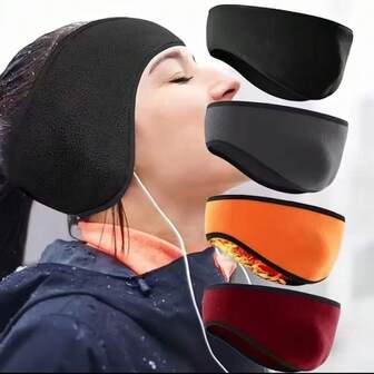 1 st/2 st vinteröronvärmare pannband kallt väder skidmuffar för kvinnor män utomhus cykling aktiviteter svart grå