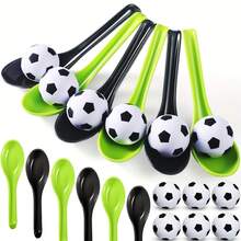 Jogo de Revezamento com Colheres de Plástico (6/10 peças) com Bolas de Espuma Temáticas de Futebol e Basquete - Ideal para Eventos Familiares, Festas de Carnaval, Festivais, Caça aos Ovos de Páscoa, Aniversários, Dia das Mães, Formaturas e Corrida de Colheres e Bolas de Espuma para Jogos Escolares e Esportivos.