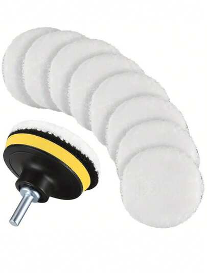 طقم تلميع السيارة، وسادة للتنعيم والتلميع والشمع، مع محول M10، ومواد نسيجية أخرى