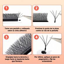 FADVAN 12 Rows 3D/4D/5D W Lashes Double Layer W Shape Lash 0.07 D 8-15mm&Mix Premade 6D/8D/10D W Fan Lash Extensions Natural Soft Black/Brown W Style Lashes Faux Mink Individual Lashes , Lash Tech Supplies - D - View 4