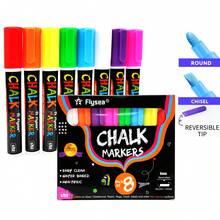 12色可水洗湿擦液体粉笔，适用于黑板、黑板笔、白板、LED玻璃窗、汽车玻璃喷绘、荧光粉笔笔 - 彩色粉筆 - 查看 13