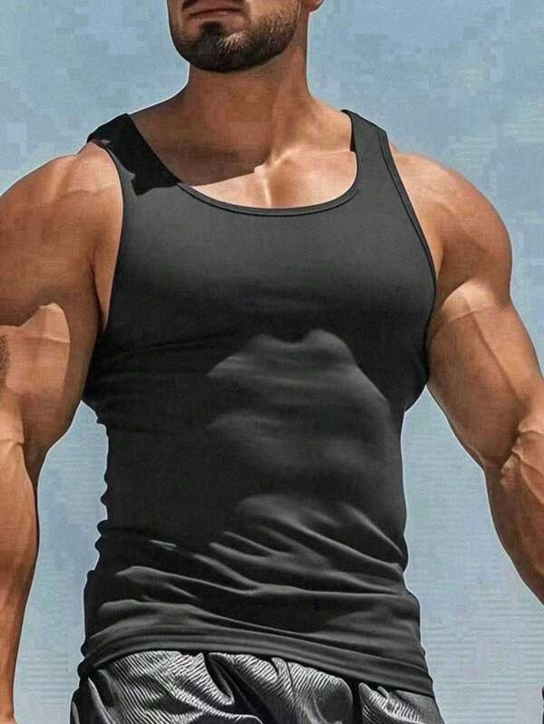 Herren ärmelloses Fitness-Workout Tank Top, Basisschicht Kurzarm T-Shirt, Kompressionsshirt