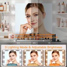 Large Vanity Desk With LED Lighted Mirror & Power Outlet,Makeup Vanity Table With 7 Drawers,4 Shelves And 5 Hooks,Vanity Table, Vanity Desk Set For Bedroom,Bathroom,White - Xem 8