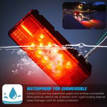 Kit de luces de remolque, todos los LED, sumergible a la izquierda y derecha impermeable para remolques, barco, remolque, camión, caravana, motos de nieve - Rojo - Ver 4