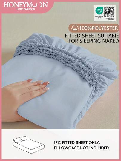 1 pieza Sábana ajustada supersuave, sensación ligera como una nube, bolsillo profundo de 25 cm, para cama individual, matrimonial, king y queen, para el hogar, dormitorio y esenciales de dormitorio universitario