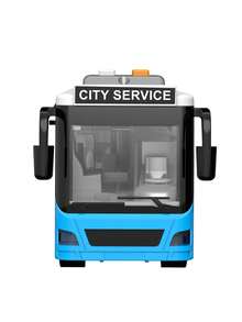 高品质校车玩具模型，带强劲的声光效果，双层巴士仿真玩具车，适合作为儿童礼物 - 藍色 - 查看 3