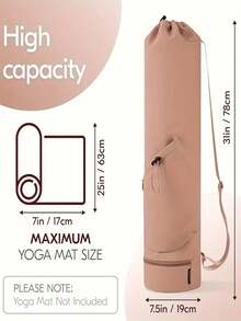 瑜伽垫包 全拉链瑜伽垫收纳袋 多功能收纳袋 运动健身包 瑜伽垫携带包 带抽绳水壶袋 防水底部防溅袋 男女瑜伽必备配件