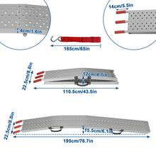 LILIIN Folding Loading Ramp 195 X 22.5 Cm – 1/2-Piece Set Of Non-Slip Loading Ramps, Heavy-Duty Foldable Ramps, Portable And Rust-Proof – Folding Ramp For Motorcycles, Cars, Trailers, Lawn Mowers, Quads, And Wheelchairs