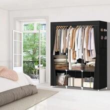 Guarda Roupas Armário Dobrável Organizador Multiuso Preto - Preto - Visão 6