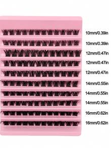 Rikuaild 120pcs D-Curl Fluffy Cluster False Eyelashes, Soft & Natural, 10-16mm Cluster Lashes For Dramatic Makeup Effect - D - View 3