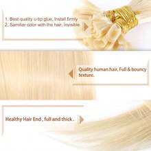 U Tip Hair Extensions  Real Human Hairs 100 Strands /2pack K Tip Real Remy Human Hair Extensions Nail Tips Keratin Fusion Hairs Extension For Women 10-24 Inch #60 - S60 - View 3