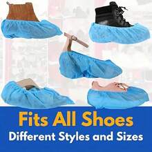 50-100pcs/Pack Blue Disposable Shoe Covers PE Foot Sleeve, Keeps Floor Clean, Waterproof/Wear-Resistant/Anti-Slip Shoe Covers, Easy To Sort And Store, Suitable For Home/Office/School, Ideal Accessory For Shoes And Boots,Spring Summer Picks,Brides Maid Gifts,Room,Bedroom Decor,Beach,Travel,For Men,For Women,Vacation - Blue - View 6