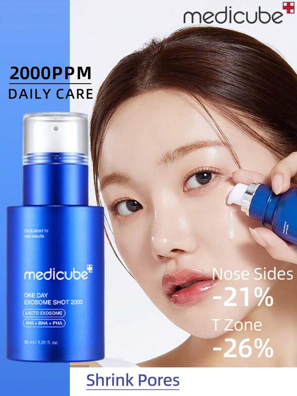 Medicube K-Beauty 30ml Zero Exosome Shot Serum | 2000ppm For Daily Care/ Beginers | Spicule Facial Serum | Liquid Skin Booster Serum | Exosome, AHA+BHA+PHA | Pore Care, Shrink Skin Pores, Remove Dead Skin Cells, Skin Texture | Korean Skin Care