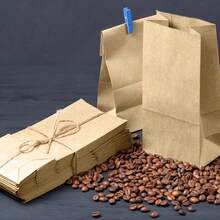 50/100 bolsas de papel kraft marrón, bolsas de embalaje duraderas para regalos de fiesta, aperitivos, galletas, hamburguesas, adecuadas para pequeños negocios, comestibles, almuerzos, recuerdos de fiesta, para llevar, aplicables para fiestas, bodas, cenas de verano, vuelta al cole, Día Nacional, Halloween, Navidad