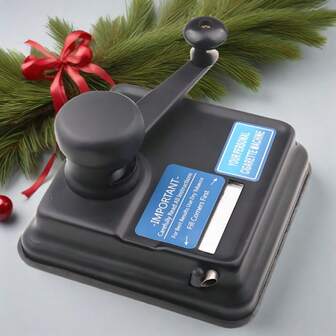 1个高级手摇卷烟器 - 无需电源，8毫米/0.315英寸手动卷烟器，不锈钢结构 - 适合家庭使用，两种颜色（银色、黑色）可选，小巧方形金属手摇卷烟器，情人节/生日礼物