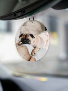 1pc Customized Round Polypropylene Photo Hanger, Photo Holder, Customized Pet Photo Car Hanger, Dog, Cat Round Acrylic Car Hanger, Father's Day Gift, Gift For Dad And Husband, His Gift, Dad's Gift, Christmas Gift, Birthday Gift - Multicolor - View 3