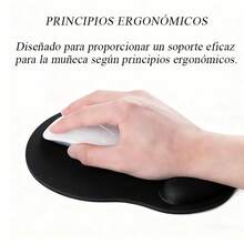 Cojín de muñeca ergonómico de EVA, alfombrilla de ratón de espuma de memoria antideslizante, descanso de escritorio cómodo y amigable con la piel para uso de computadora en oficina - Negro - Ver 2