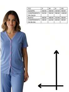 Women Pajama Sets - 藍色 - 查看 2