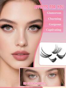 Bộ 300 sợi mi giả dạng chùm, 3 kiểu, cong chữ C, kèm nhíp gỡ mi, mi giả 3D màu tự nhiên 10-16mm, siêu mềm mại và nhẹ, làm thủ công, phù hợp cho sử dụng hàng ngày, hẹn hò, tiệc tùng, đám cưới, chụp ảnh và nghệ thuật nối mi theo yêu cầu. - màu đen - Xem 7