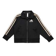 Adidas Tween Boy Letter Graphic Contrast Striped Tape Jacket - Black - View 1