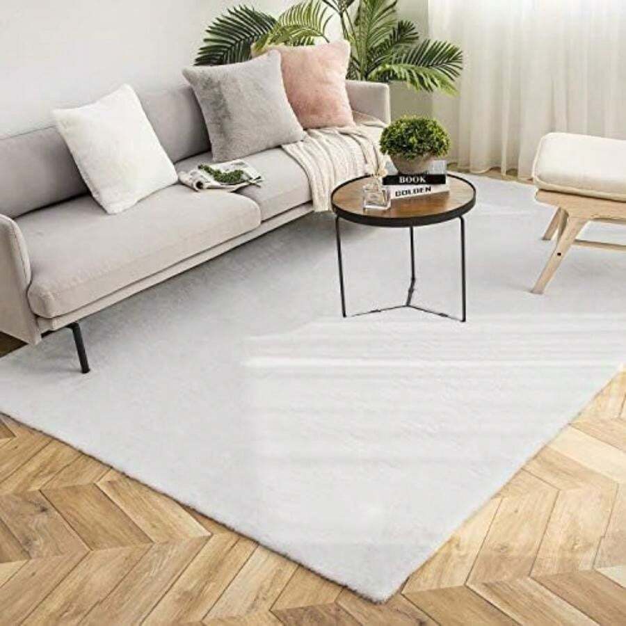 Ashler Soft Fox Faux Fur Chair Couch Cover Area Rug for Bedroom Floor Sofa Living Room(6 x 9 ft Rectangle Grey) - Tipo 19 - Ver 1