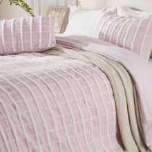 Pink Tufted FQueen Duvet Cover Set, 3 Pieces Soft, Fuzzy & Comfortable Lightweight Textured Boho Shabby Chic Bedding Set,Includes 1 Duvet Cover, 2 Pillow Cases (Pink Gingham, FQueen){Inchcolor_nameinch:InchPinkinch,Inchsize_nameinch:InchFQueeninch} - 粉紅色的 - 查看 8