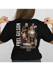 T-Shirt Frei Gilson, Catholic Christian Priest, Jesus, Cotton Shirt - 黑色 - 查看 1