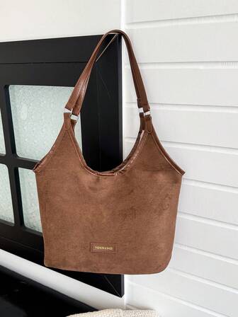 时尚大容量女士单肩托特包，设计感十足