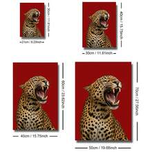 一套三幅无框红色豹纹高跟鞋猎豹墙面艺术海报帆布画，Y2K时尚学院风女孩房间美学装饰趣味画，适用于宿舍、客厅、卧室、现代家居装饰 - 紅色 - 查看 7