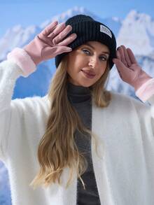 1pair Unisex Warm Touchscreen Gloves - Soft Plush Lining, Winter Windproof Thickened Fleece, Outdoor Kit, Ergonomic Fit, Holiday Present, Suitable For Skiing, Cycling And Hiking - Hồng - Xem 3