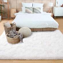 Noahas Ultra Soft 4.5cm Velvet Bedroom Rugs Kids Room Carpet Modern Shaggy Area Rugs Home Decor 2.6' X 5.3', Gray(7' x 5' (Rectangular) Crema Blanco) - Tipo 22 - Ver 3
