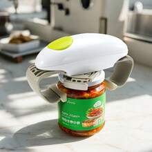 1 Piece Electric Can Opener, Electric Automatic Can Opener, Bottle Cap Opener, Easy Can Opener, Smooth Edge, Kitchen Gadgets, Outdoor Camping Supplies, Suitable For Kitchen Arthritis Patients And The Elderly - Green Button - View 4