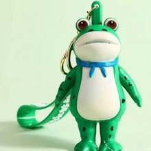 按压致敬青蛙，致敬青蛙，汽车钥匙扣，可爱情侣吊坠，网民青蛙毛绒挂件礼物 - 綠色 - 查看 5