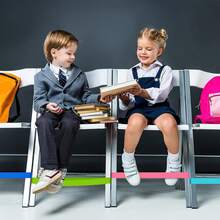 Child seat foot activity belt pack of 6 ADHD rehabilitation chair strap yoga elastic ring 1x Yellow 0.4mm strap 1x Green 0.4mm strap 1x Light pink 0.6mm strap 1x Pink 0.6mm strap 1x Blue 0.6mm strap