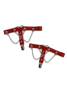 Women's Leg Garter, Punk Rivet PU Leather Sock Suspender, Leg Decor Garter Belt - Multicolor - View 6