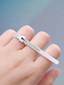 1pc White Soft Ring Sizer, Measuring Tool For Ring Size, Jewelry Measuring Tape - 白色 - 查看 9