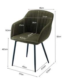 Goeurvant Contemporary Vertical-Stripe Upholstered Dining Chairs With Armrests & Metal Legs For Dining Room, Kitchen, Living Room - Set Of 2 / Set Of 4 / Set Of 6 - Grass Green - 墨綠色 - 查看 10