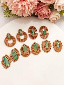 Geometric Shaped Polymer Clay Cutter Set, 2/10Pcs Boho Geometric Fimo Cutters Jewelry DIY Series, Create Unique Handmade Designs, Mother's Day Gift For Her. - Pink - View 10