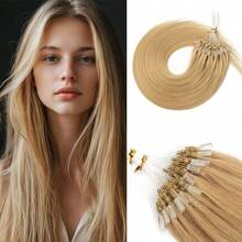50 Stränge Microlink Haarverlängerungen menschliches Haar natürliches schwarzes Utral glatte und super weiche Mikro-Schleife-Haarverlängerungen 30g/Packung seidige gerade Mikroperlen-Haarverlängerungen für Frauen, einfach zu installieren und zu bedienen. Geeignet für den Alltag, Termine, Partys und verschiedene Festivals. Zeigen Sie Ihr Vertrauen und Ihre Schönheit - S24 - Übersicht 2