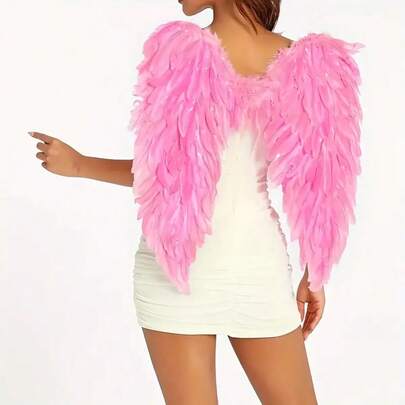 One Set Of Role-Playing Angel Wings Costume, With A Sexy Backless Design. Made Of Polyester Fabric, It Can Only Be Dry-Cleaned. Suitable For Festival And Party Props.