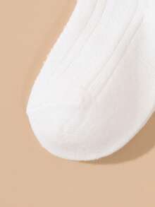 3 Pairs White Calf Socks, Cute Mid-Calf White Socks, Versatile Back To School Socks, Accessory Lace Socks, Princess Socks - White - View 5