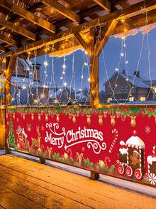 1 لافتة عيد الميلاد كبيرة الحجم، تصميم رجل الزنجبيل وقطار عيد الميلاد وأيل الرنة وسانتا كلوز والثلجي وشجرة عيد الميلاد، قماش خلفية عيد الميلاد، ديكورات عيد الميلاد للمنزل، ديكور حفلة عيد الميلاد، ديكور جدران غرفة عيد الميلاد، ديكور سياج خارجي عيد الميلاد، هدايا عيد الميلاد، ديكور شتوي، زينة عيد الميلاد، 2026 رأس السنة الجديدة