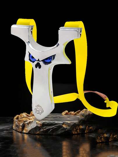 1 Set High Quality Stainless Steel Slingshot Hunting Gear, Includes Slingshot Carrying Pouch, Rubber Bands, And Clay Ammo, Convenient Portable Storage, Comfortable Grip, Patterned Slingshot, Essential For Adult Outdoor Shooting, Holiday Gift, Party, Outdoor Adventure