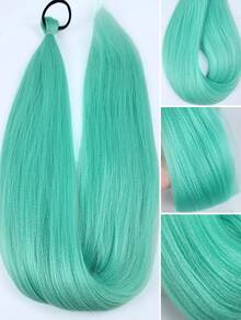 2 Pcs Braid DIY Ponytail Extensions Synthetic With Hair Tie Wrap Around Hair Braid Extensions Tail Rubber Band Hair Ring For Kids - Multicolor - View 5