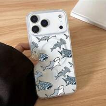 Funda de teléfono a la moda Funda de teléfono: Adecuada para iPhone 17 Resistente a los golpes, magnética, anti-amarilleo, anti-arañazos, anti-huellas, disipación de calor Funda de teléfono acrílica transparente con un lindo patrón de ballena para iPhone 17/17 Pro/17 Pro Max/17 Air/16e/16 Pro Max/16 Diseño para chicas mujeres TPU suave resistente a los golpes más protectora y femenina - 1 pieza - Ver 7