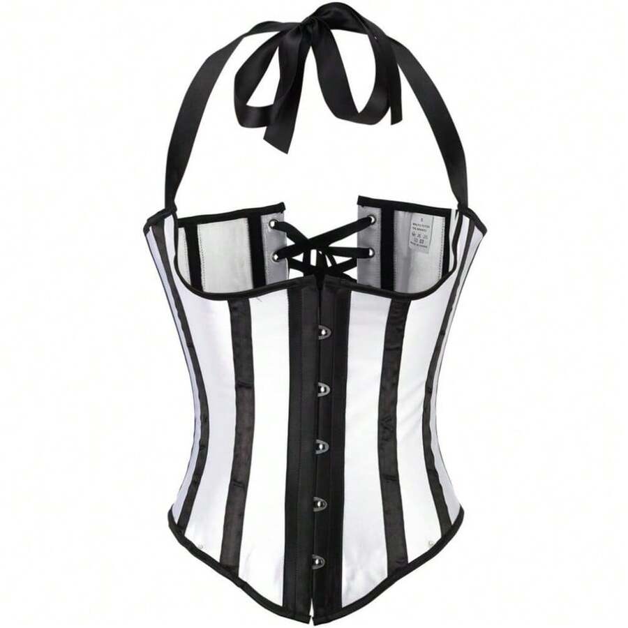 La.Y Fashion Womens Burlesque Lace Underbust Corset Bustier - 白色 - 查看 1